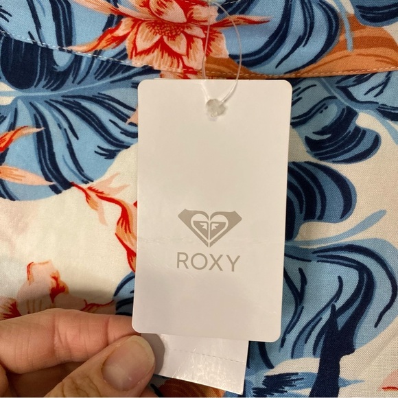 NWT Floral Roxy Mini Wrap Tropical Skirt Beachy Vacation Size Medium Preppy 90s - Picture 5 of 12